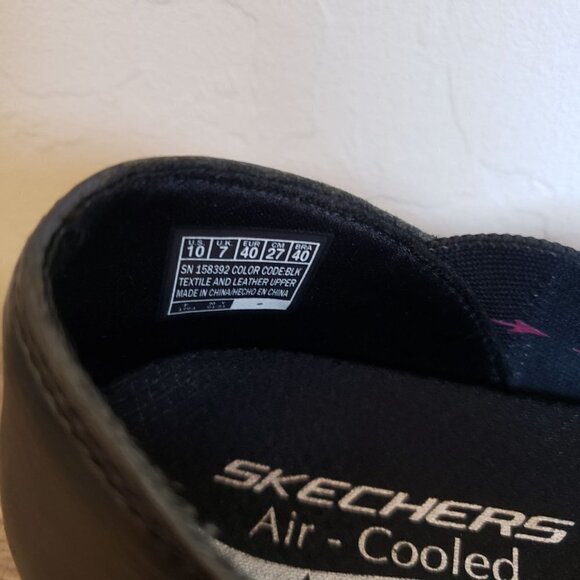 Skechers Arch Fit Must Be Mine Black Slip-On Ballet Flats Scalloped Women's 10 - Picture 11 of 12